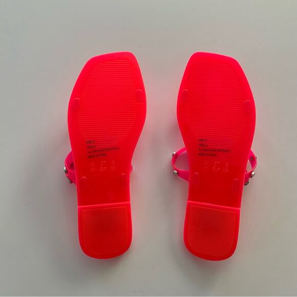 DV by Dolce Vita Hot Pink Shelly Studded Jelly Slip On Open Toe Sandals Size 6 - Picture 3 of 6